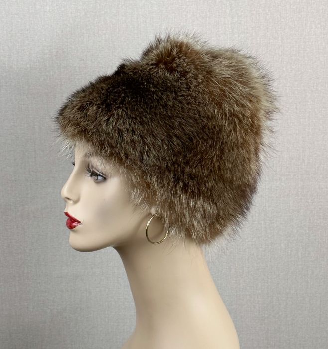 Vtg Fox Fur Cloche Hat by Woodmere Sz 22