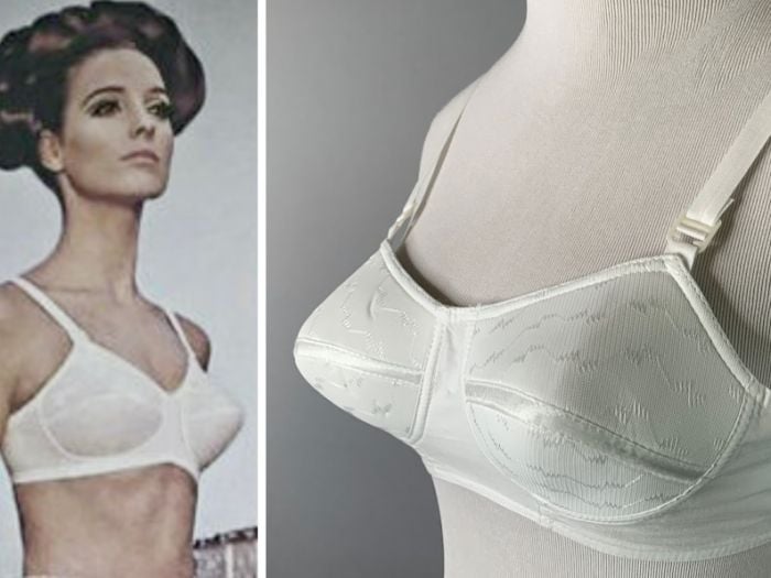 Size 30B Deadstock 1960s Bullet Bra by Famous Maid - White Cotton