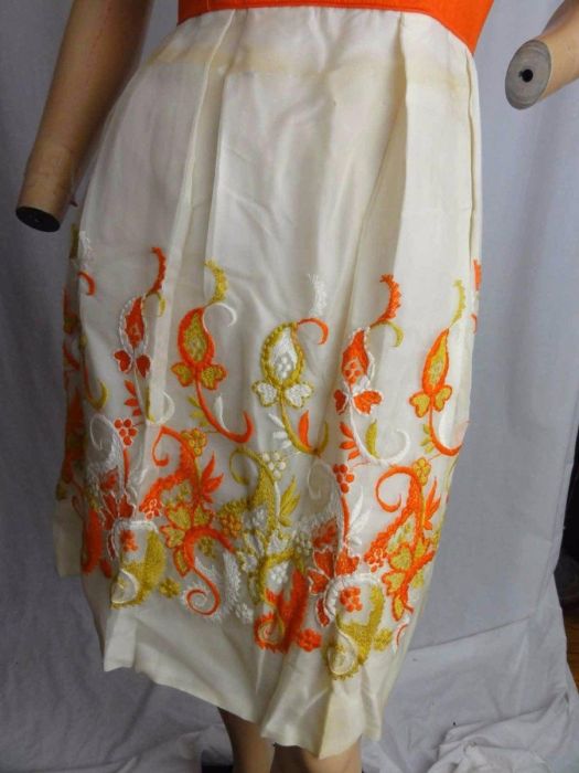 white christmas dresses 1960s Frothy and Sunny Chiffon Party Dress w amazing Petals at the hem main image 0