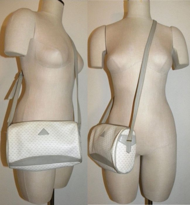 Vintage 1980s Liz Claiborne Signature Triangles Shoulder Bag Purse Tan  Brown | eBay
