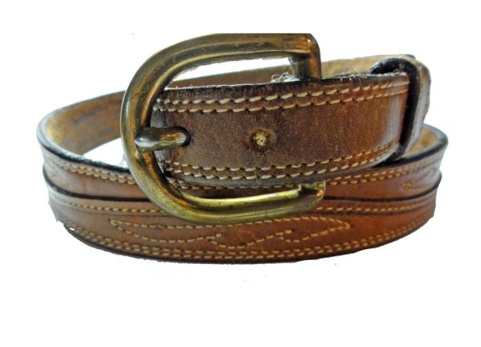 Vintage 90s Belt Jordache Brown Leather Belt Cowgirl  display picture 2
