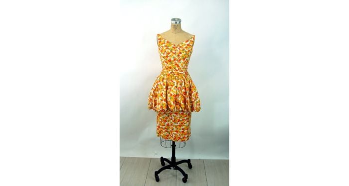 1950s peplum dress peplum waist
