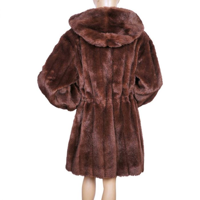 Vintage 1980s Faux Fur Coat, Paris Design, Michel Alexis, Ladies
