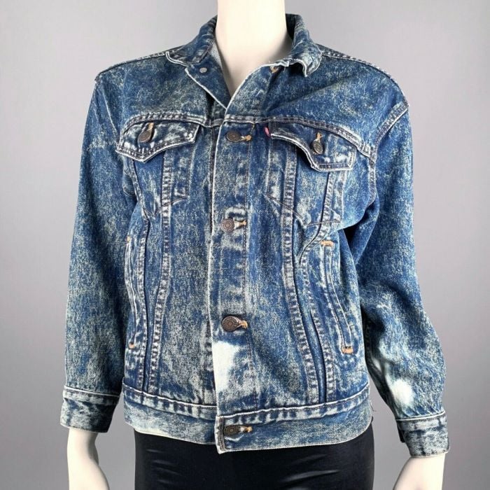 Vintage 80s LEVI'S USA Acid Wash Painted Trucker Jean Jacket 57508-1109 |  S/M