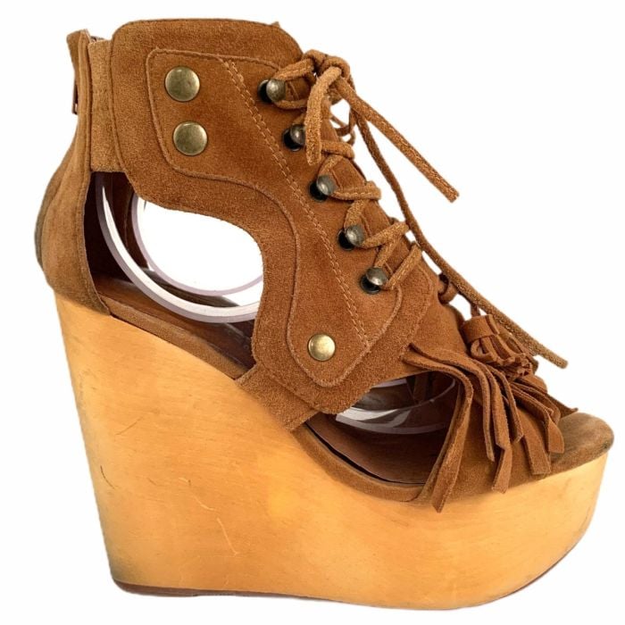 Fashion fringe wedge sandals