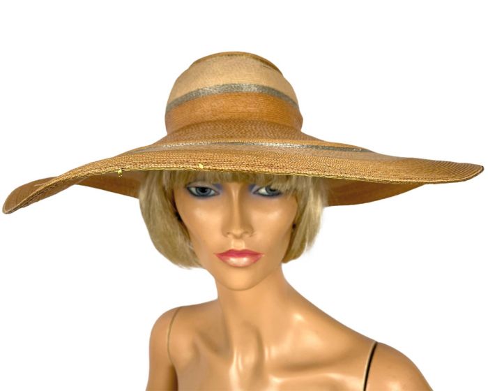 Vintage 1970s Frank Olive Hat Wide Brim Straw Private Collection Ladies ...