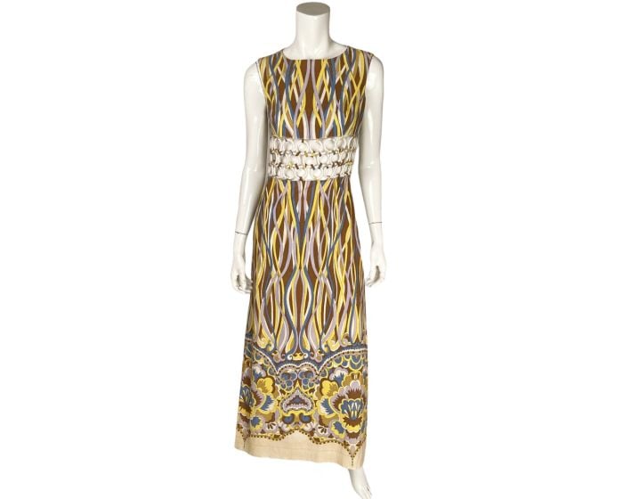 side slit maxi dress Off-shoulder maxi dress w/ side slit BROWN / M main image 0