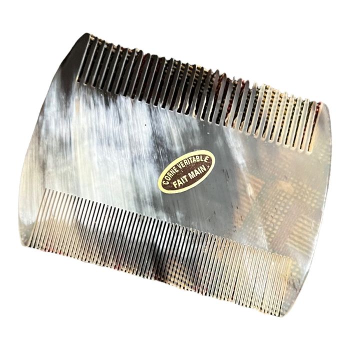 Vintage 1950’s Pre Ban Carved Horn Hair Comb, Handmade in France, Unused, OOAK Antique Hair Comb,antique Mantilla Comb, Carved Horn Comb  main image 3