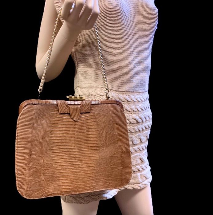 Purse vintage offers brown reptile