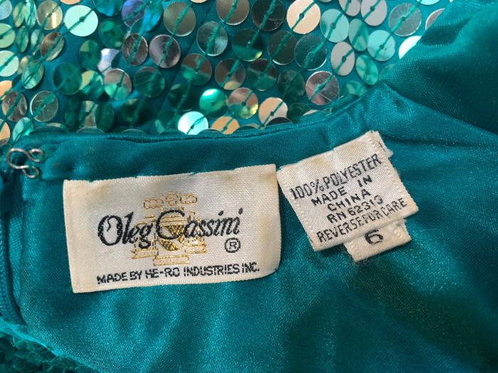 Vintage 80s outlet Oleg Cassini 100% Silk Cocktail Dress SZ 6