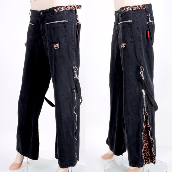 Unisex M/L 9 Vintage 90s TRIPP NYC Daang Goodman Black Leopard 