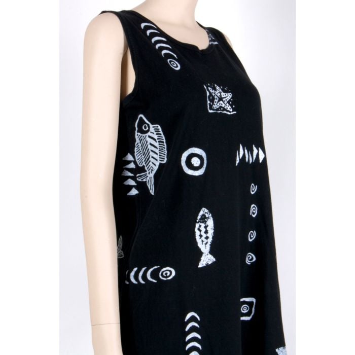 Vintage 1990s Exist Sports Line Cotton Fish Mini Shift Dress Beach Surf | S/M | Fashion Conservatory Vintage 1990s Exist Sports Line Cotton Fish Mini Shift Dress Beach Surf | S/M | Fashion Conservatory