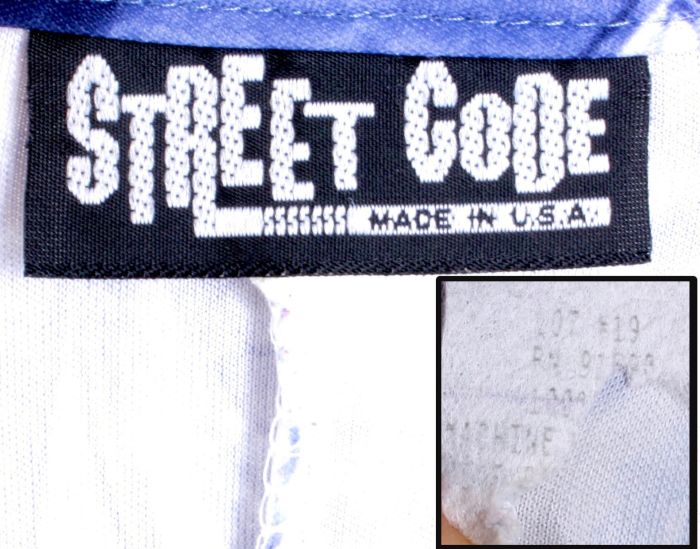 Vintage 1990s STREET CODE Blue Abstract Patterns Maxi Dress S/M