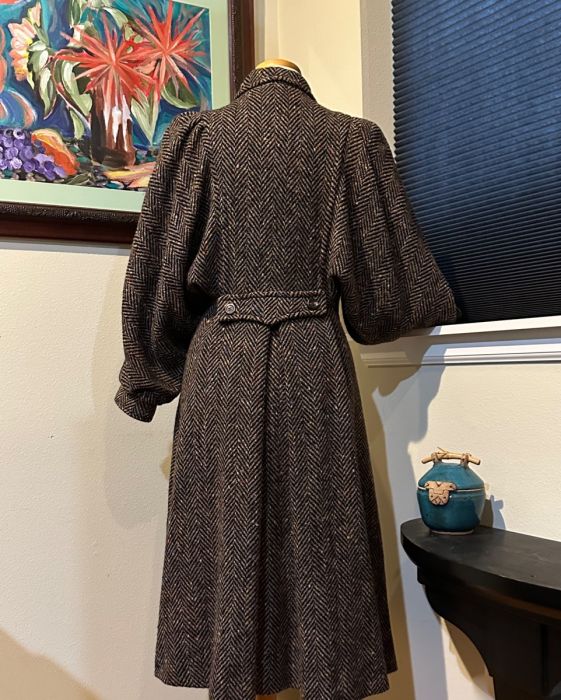 Jimmy Hourihan Irish Donegal Tweed Walking Coat in Romantic Princess Cut Style Fashion Conservatory