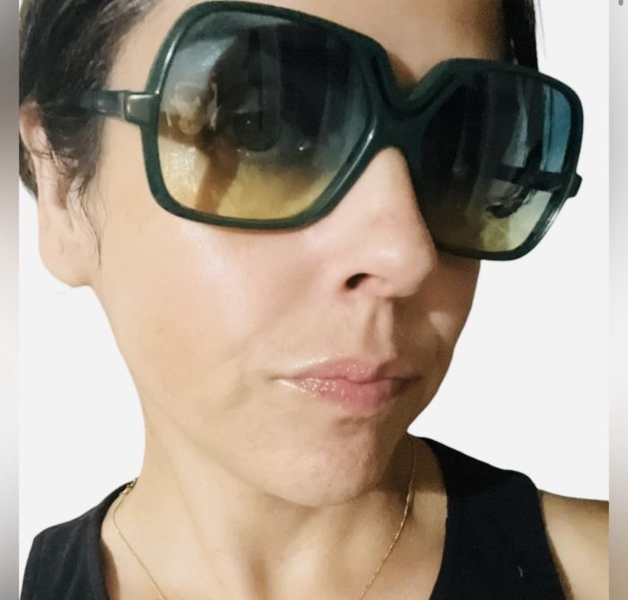1970’s Silhouette Oversized Green Sunglasses w/ Cutout, Mod 55, Made in Austria 1970 main image 4