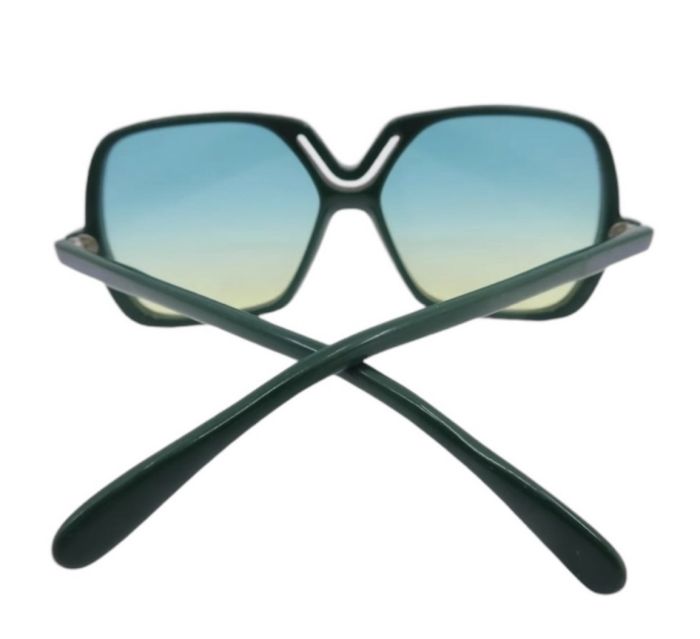 1970’s Silhouette Oversized Green Sunglasses w/ Cutout, Mod 55, Made in Austria 1970 main image 2