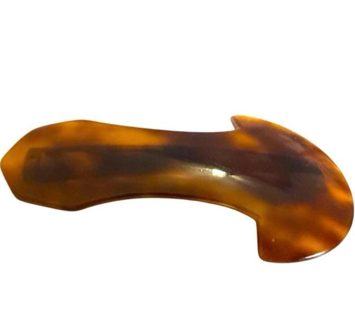 AUGUSTE BONAZ Hand Carved Vintage French Barrette Tortoiseshell, One of a‎ Kind VTG Designer AUGUSTE BONAZ Hand Carved Tortoiseshell French  main image 2
