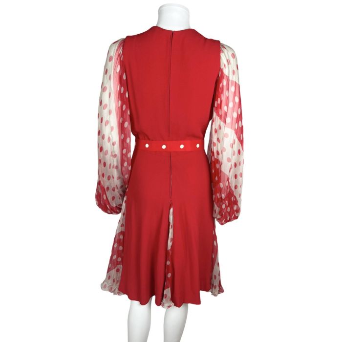 strapless open back dress Delamere Mini Dress Red Polka