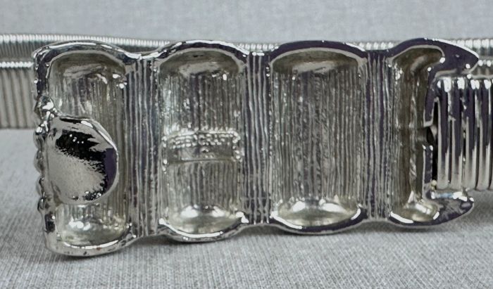 Vintage contemporary 80s belt Accessocraft NY ACCESSOCRAFT NYC Vintage XL Buckle Disco Deco Style Enamel +  main image 2