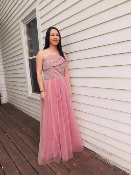 40s Pink Formal Gown Iridescent Party Prom Dress S 40s Pink Formal Gown Iridescent Party Prom Dress S