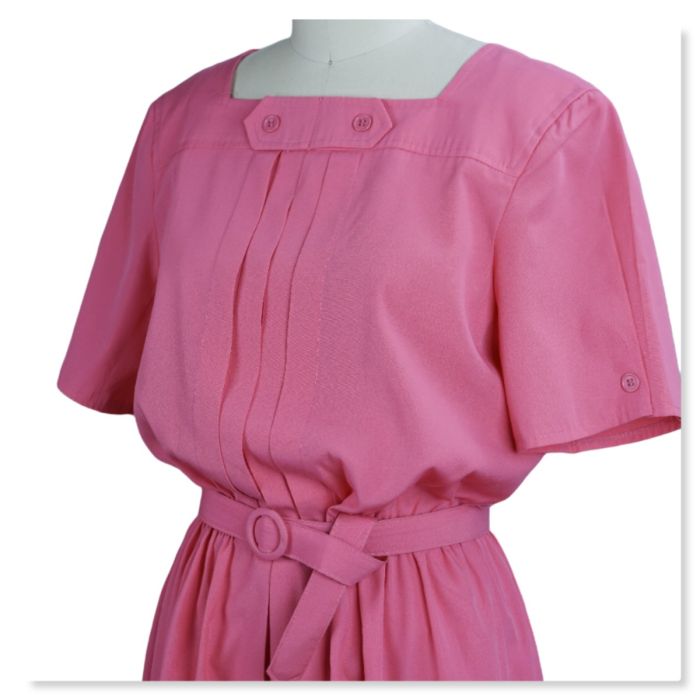 80s Pink Casual Dress by Checkaberry, Sz XL | Fashion Conservatory