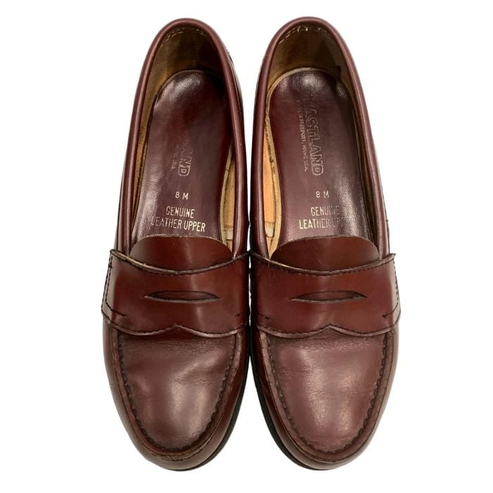 80s Oxblood Leather Penny Loafers Brown Burgundy Women 8M