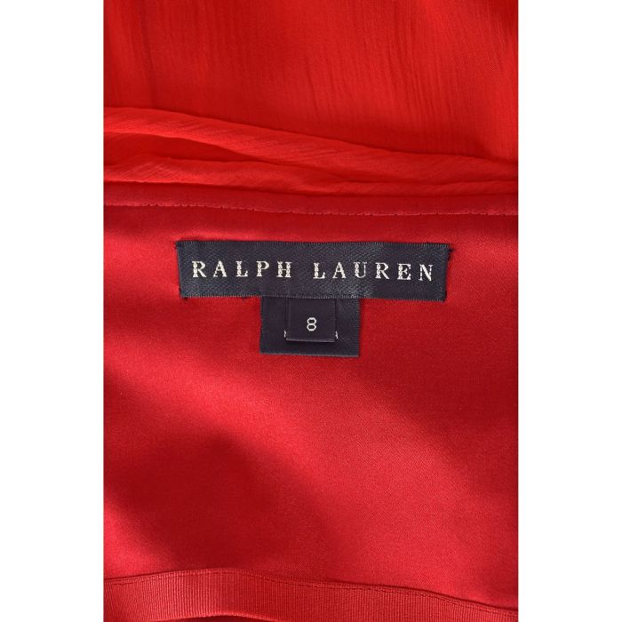 ralph lauren red strapless dress Brittani strapless wrap-effect satin maxi dress - red