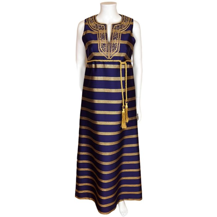 Vintage 1960s Purple Silk Metallic Gold Evening Gown Goddess Dress Rappi Size M Vintage 1960s Purple Silk Metallic Gold Evening Gown Goddess Dress Rappi Size M