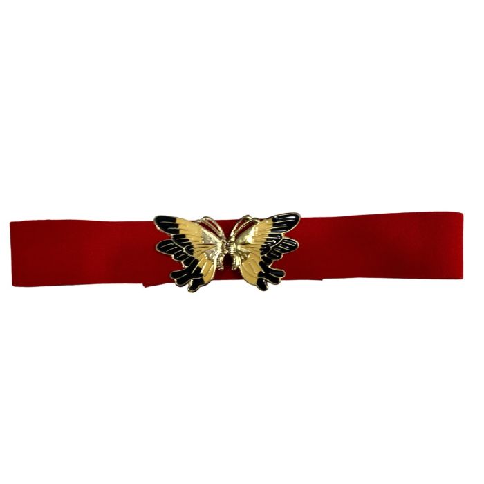 Vintage 70s 80s Butterfly Buckle Elastic Belts - Set of 3 Vtg 80 main image 2