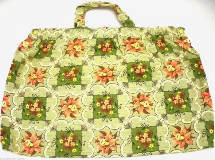 Vintage Sewing Bag Purse Quaint Kitchen Fabric 1940s Fashion Conservatory