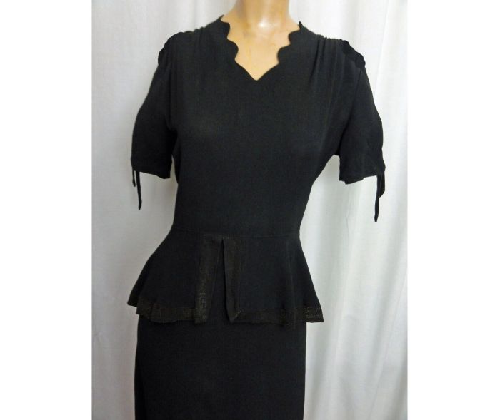 open lace back dress 1930's Mail Order Two PIece Peplum Dress Pattern - Bust 36