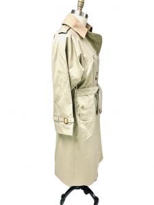 Vintage NOS  Burberrys Size 12 Nova Check London Wool Lined Trench Coat Beige Classic Women's - Fashionconservatory.com