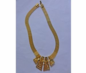 Vintage Gold Tone Mesh Bib Necklace with Rhinestones Dramatic Statement Choker - Fashionconservatory.com