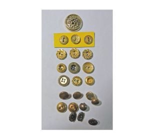 Vintage 1950s Metal Buttons Gold Tone Brass Assortment Mixed Lot of 23 Repair Replace Repurpose