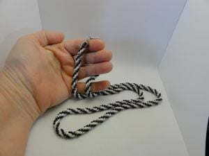 Vintage Long Twisted Rope Chain Necklace Black and White 30 inches - Fashionconservatory.com