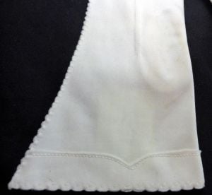 Vintage 1960s Off White Dress Gloves Nylon Hand Stitched Trim Gauntlet Made in USA Wedding Theater  - Fashionconservatory.com