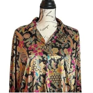 Vintage 80s Orar’e Floral Print Long Sleeve Blouse - Fashionconservatory.com