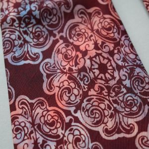 Burgundy Swirl Pattern Vintage 50s Swing Tie Necktie - Fashionconservatory.com