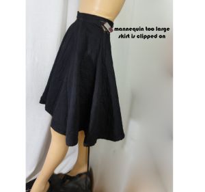 Vintage 1950s Black Quilted Full Circle Skirt Swing Dance Rockabilly XXS - XS - Fashionconservatory.com