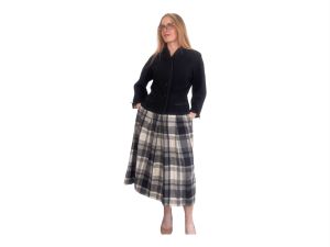 Vintage 70s Plaid Skirt Wool Blend Classics Haggar new old s