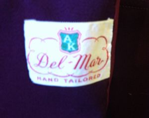1940s Burgundy Skirt Suit Del Mar Hand Tailored - Fashionconservatory.com