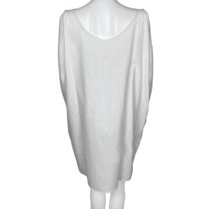 Antique 1920s White Cotton Nightgown Nightie w Embroidery Size L XL - Fashionconservatory.com