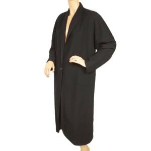 Vintage 1930s Black Wool Coat by Langburne Ladies Size L - Fashionconservatory.com