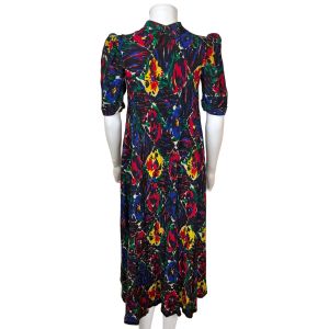 Vintage 1930s Day Dress Floral Printed Silk Size M - Fashionconservatory.com