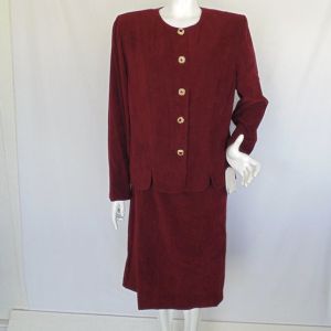 new Skirt Suit, 14/16, 2 piece, Jacket & Skirt, Chestnut/Burgundy, washable