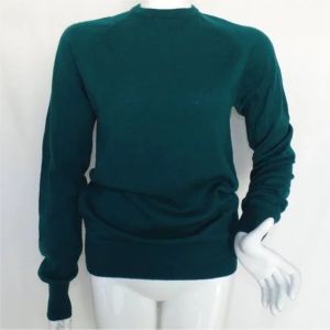 Emerald green Sweater, M, 100% Wool, Raglan long sleeves, YSL