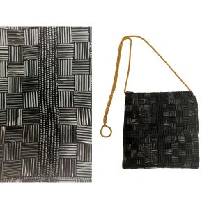 Vintage Black & Gold Beaded Evening Bag  | Disco Gold Chain Small Square Shoulder Bag  - Fashionconservatory.com