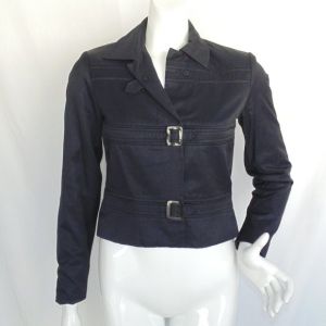 Black Buckle Jacket XS Snap front, Long sleeves, CFR, Collared
