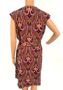 60s Dress Paisley Tapestry Knee Length Career School Casual M L - Fashionconservatory.com
