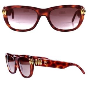 Emmanuele Khanh 119 Sunglasses in Genuine Lizard Color/Tortoiseshell & Gold, HTF